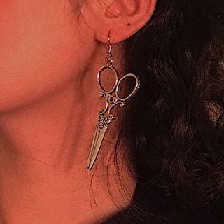 Miniature Scissors Dangle Earring As Shown In Figure - 1 Pair - One Size