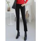Frayed Brushed-fleece Lined Straight-cut Pants