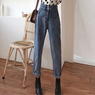 High Waist Straight-fit Jeans