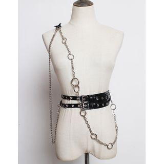 Faux Leather Belt / Chain Strap / Set