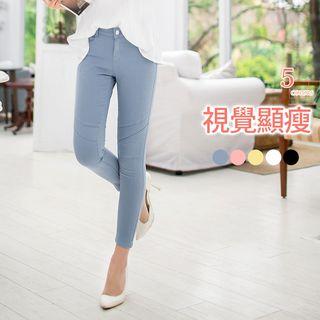 Structured Stretch Capri Skinny Pants