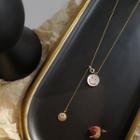 Smiley Shell Pendant Necklace 1 Pc - Gold - One Size