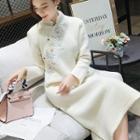 Traditional Chinese Long-sleeve Floral Embroidery Dress