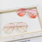 Gradient Double-bridge Metal Frame Sunglasses