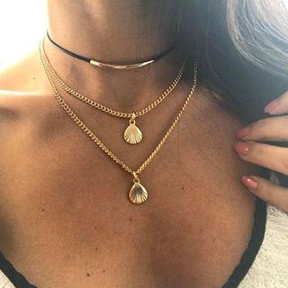 Shell Shape Layered Choker