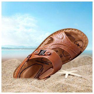 Genuine-leather Open-toe Sandals