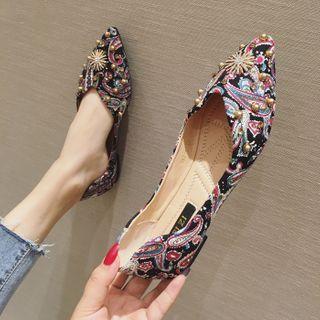 Rhinestone Paisley Pointy-toe Flats