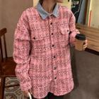 Collared Tweed Shirt Jacket