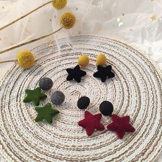 Bobble Flannel Star Dangle Earring