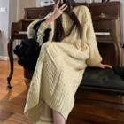 Cable Knit Midi Shift Dress