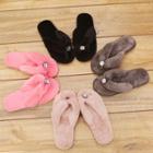 Embellished Furry Slippers