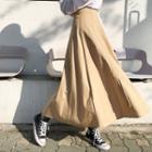 Drawcord-front Maxi Flare Skirt