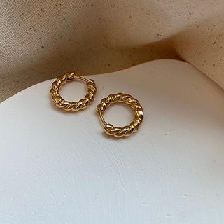 Twisted Drop Earring E190 - 1 Pair - Gold - One Size