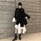 Mock Two-piece Sweater Dress Black - One Size