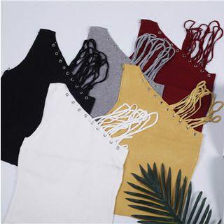 Asymmetrical Sleeveless Knit Top