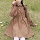 Corduroy Long-sleeve Shirt Dress
