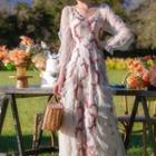 Long-sleeve Knit Embroidered Knit Dress