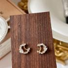 Moon Rhinestone Sterling Silver Earring 1 Pair - E330 - Earrings - Silver - One Size