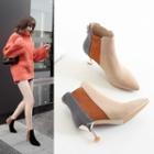 Color Block High-heel Ankle Boots