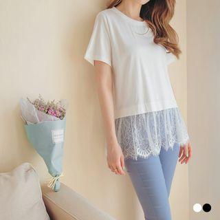Lace Lined Ended Basic Tee