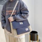 Corduroy Paneled Flap Backpack