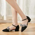 Ankle-strap Pointed Low-heel Sandals