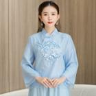 Floral Embroidered Cheongsam Top