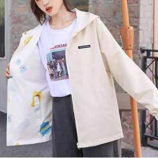 Long-sleeve Reversible Print Hooded Jacket