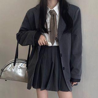Striped Single-breasted Blazer Blazer - One Size