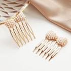 Faux Pearl Hair Comb 1130 - Rose Gold - One Size