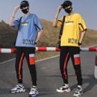 Set: Short-sleeve T-shirt+ Paneled Sweatpants
