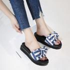 Platform Striped Slippers