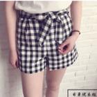 Gingham Bow Accent Shorts