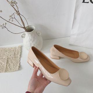 Patent Circle Accent Mid-heel Pumps