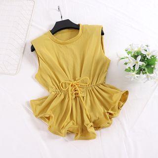 Crew-neck Lace-up Tank Top