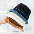 Faux Shearling Trim Bucket Hat
