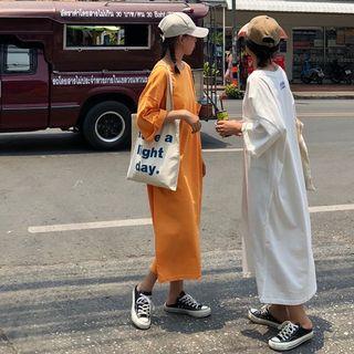 Pocketed 3/4 Sleeve T-shirt Dress