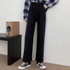 Straight Leg Wool Dress Pants Black - One Size