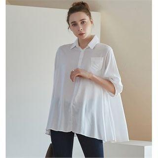 Half-placket A-line Shirt