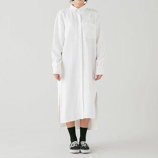 Pocket-front Long Shirtdress
