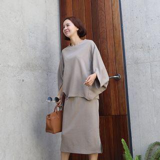 Batwing Top & H-line Skirt Set