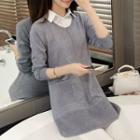 Mock Two Piece Long Sweater