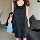Denim Wide-leg Jumper Shorts Dark Gray - One Size