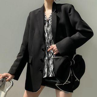 Rhinestone Bow Accent Blazer