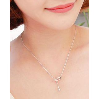 Faux-pearl Pendant Silver Necklace One Size
