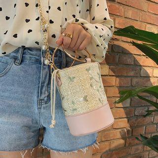 Straw Cylinder Crossbody Bag