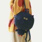 Cartoon Fleece Backpack Dark Blue - One Size
