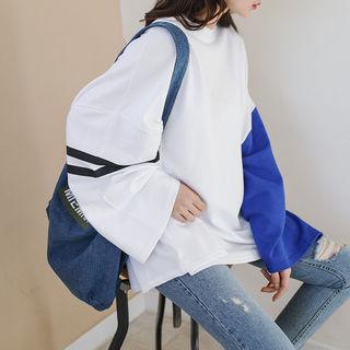 Contrast-sleeve Oversized T-shirt