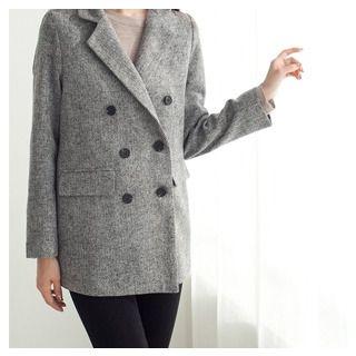 Double-breasted Herringbone Jacket