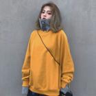 Mock Two-piece Knit Panel Pullover